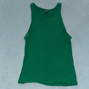 Monrow Ribbed Green Tank